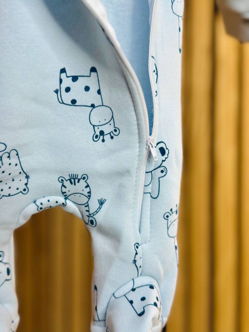 ❤ Ромпер, на флісі трьохнитка до +10 градусів.. Колір - Звірятка на блакитному. Розмір - 62-68 см (#63569110) ✓ Anna Konvert