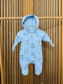 ❤ Ромпер, на флісі трьохнитка до +10 градусів.. Колір - Звірятка на блакитному. Розмір - 62-68 см (#63569110) ✓ Anna Konvert