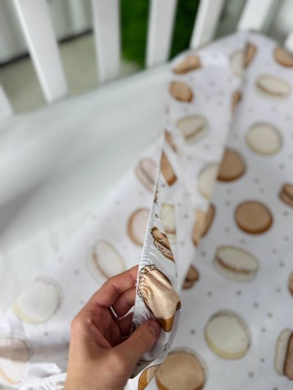 ❤ Простирадло у ліжко бавовняне, на матрац 120 на 60см. Принт - Макарунси бежеві (#59429203) ✓ Anna Konvert 2