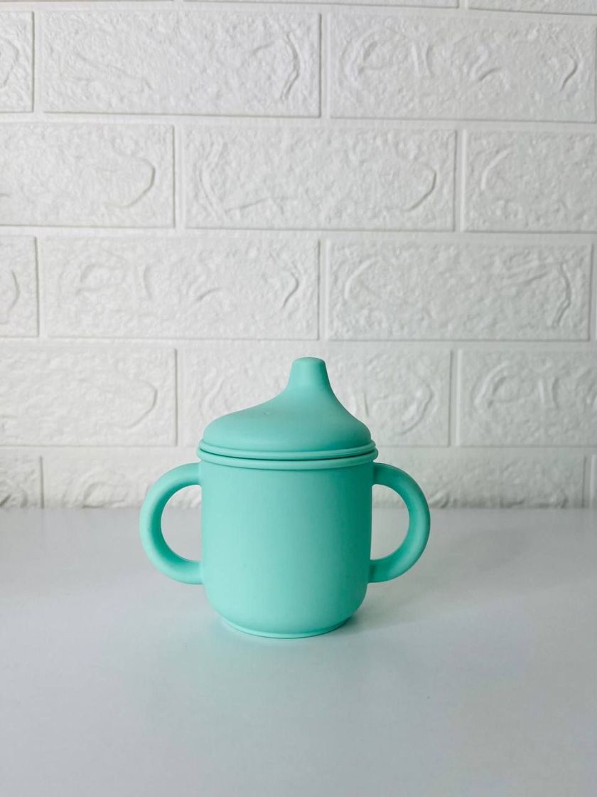 ❤ Силіконовий поїльник з ручками та кришкою з носиком. Колір - Mint (#24173066) ✓ Anna Konvert