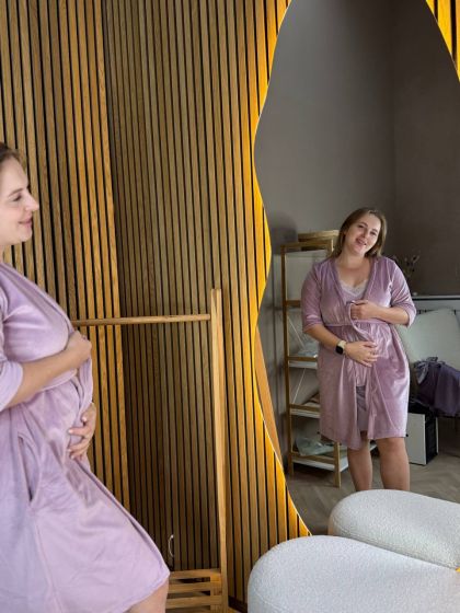 ❤ Комплет сорочка та халат "Велюр". Колір - Пудра. Розмір - 44-46 (#52069537) ✓ Anna Konvert 2