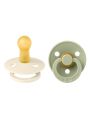 ❤ Соска пустушка BIBS Colour Latex Round (кругла). Колір - Ivory/Sage. Розмір - 6-18 міс (#5713795120536) ✓ Anna Konvert