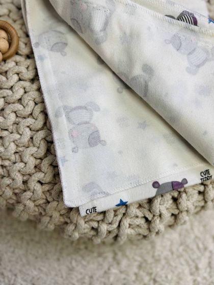 ❤ Пелюшки байкові 90*105см. Принт - Ведмедикі сірі cute teddy (#93287081) ✓ Anna Konvert 2