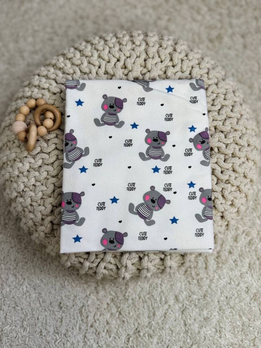 ❤ Пелюшки байкові 90*105см. Принт - Ведмедикі сірі cute teddy (#93287081) ✓ Anna Konvert