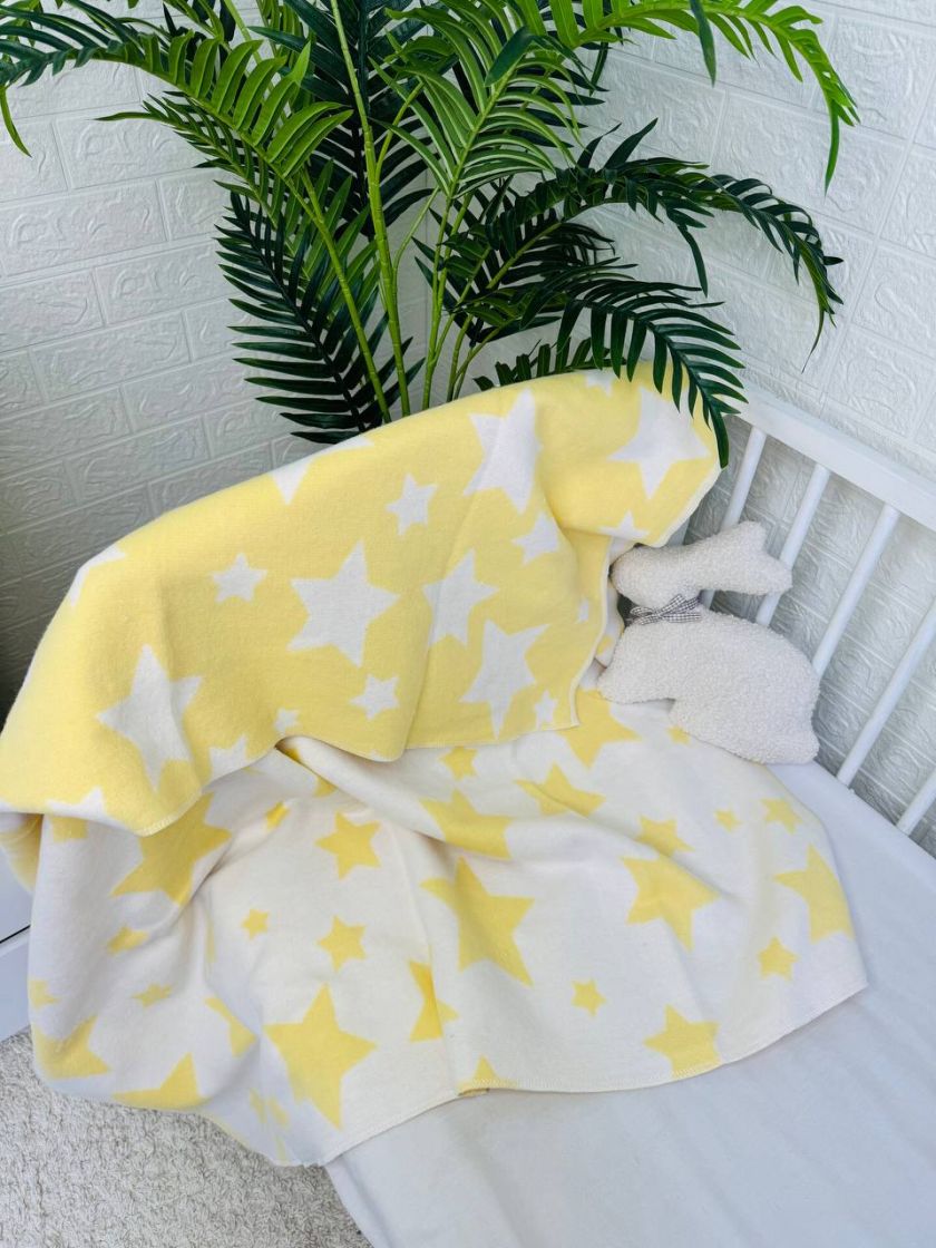 ❤ Плед у пологовий, бавовна 100%, 100*140см. Колір - Зірочки на жовтому (#95163871) ✓ Anna Konvert