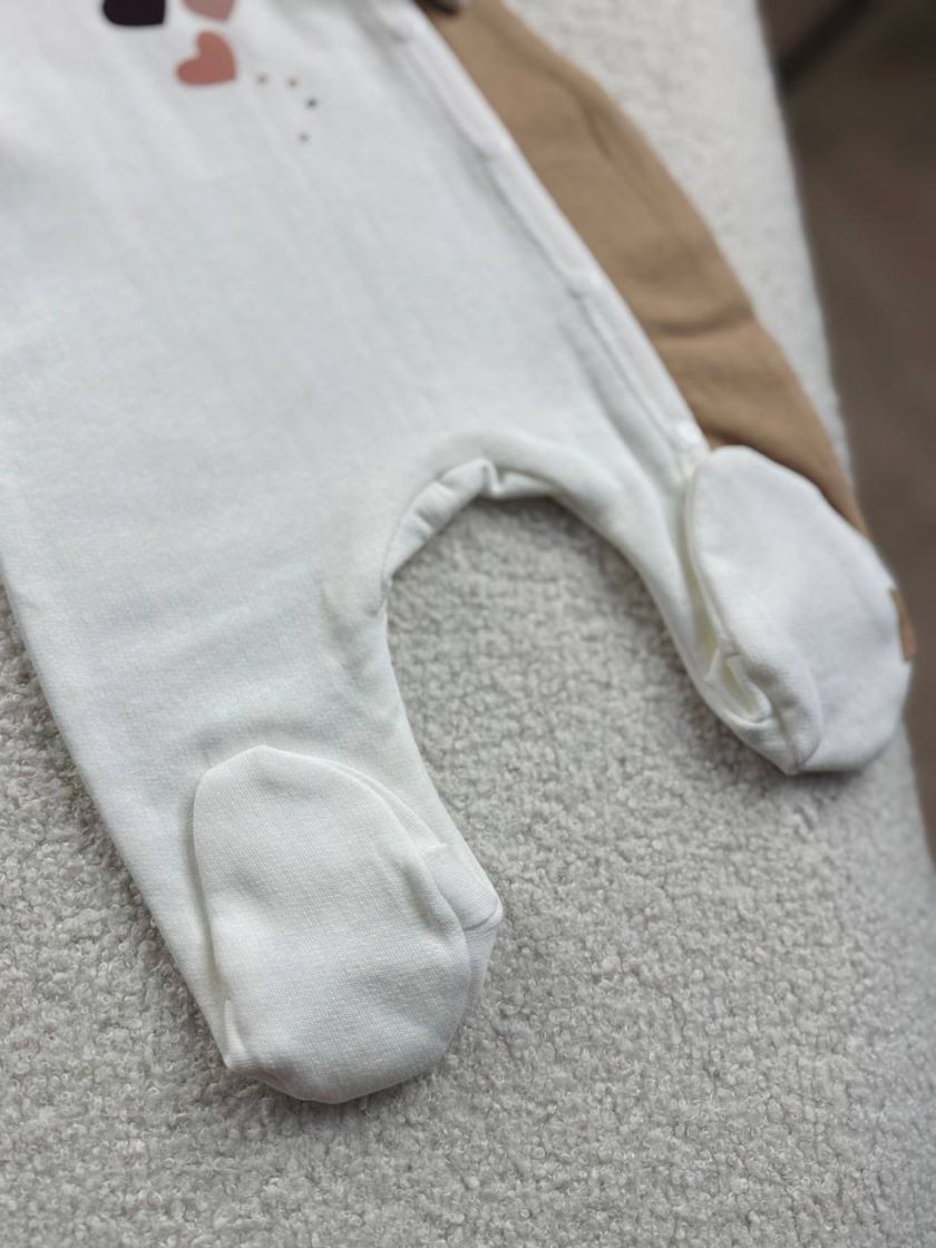 ❤ Чоловічок на байці "Smile". Колір - Бежевий з серцями. Розмір - 56 (#67020059) ✓ Anna Konvert