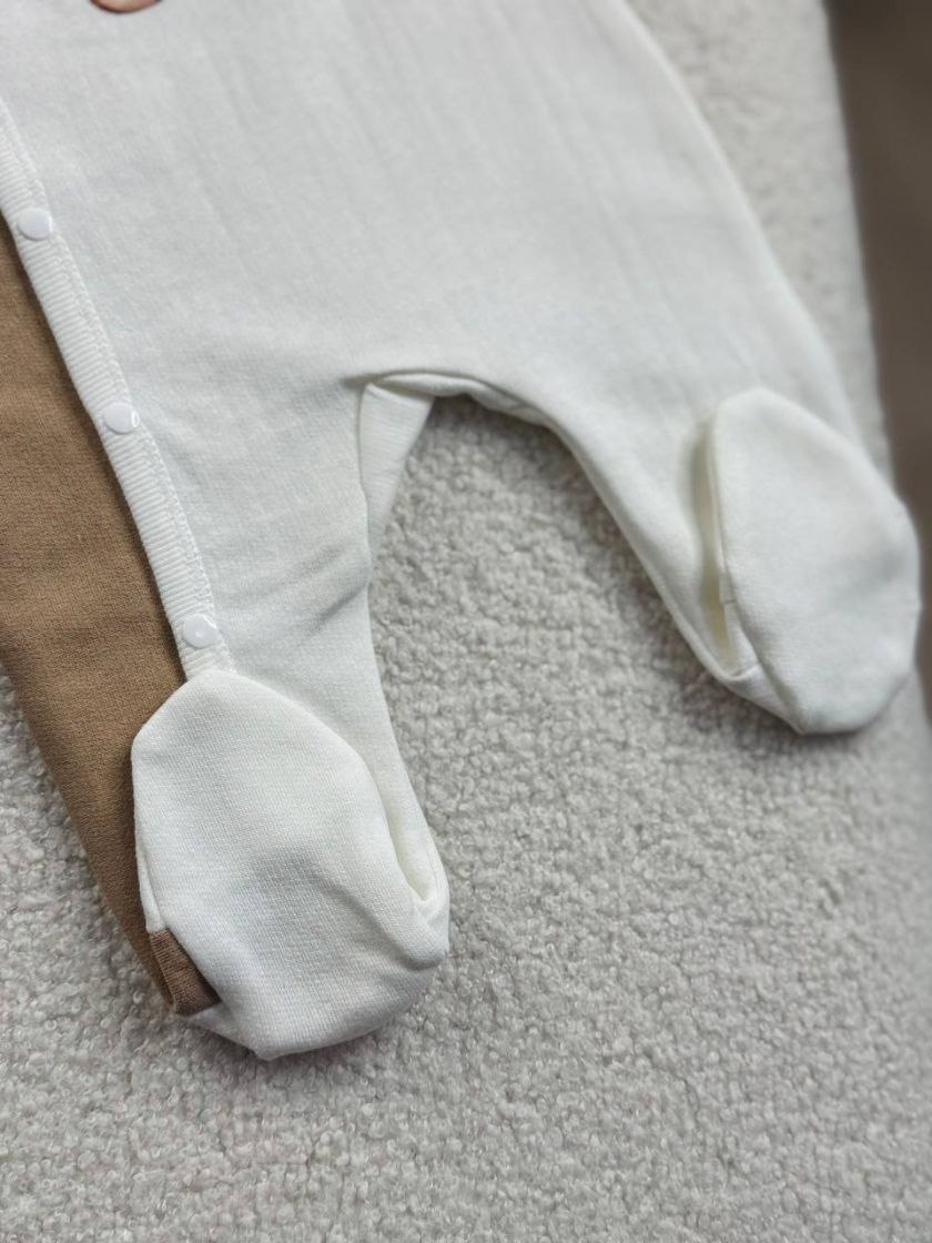 ❤ Чоловічок на байці "Smile". Колір - Бежевий з ведмедиком. Розмір - 62 (#11047752) ✓ Anna Konvert