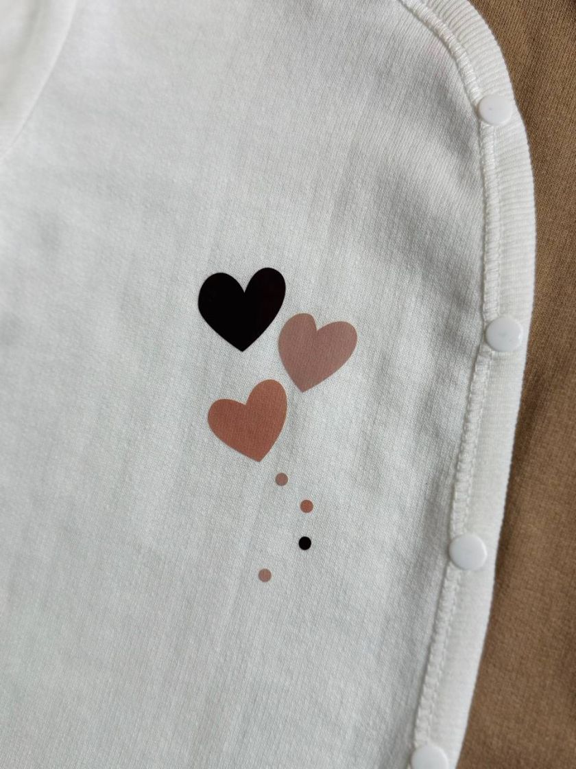 ❤ Чоловічок на байці "Smile". Колір - Бежевий з серцями. Розмір - 62 (#88415986) ✓ Anna Konvert