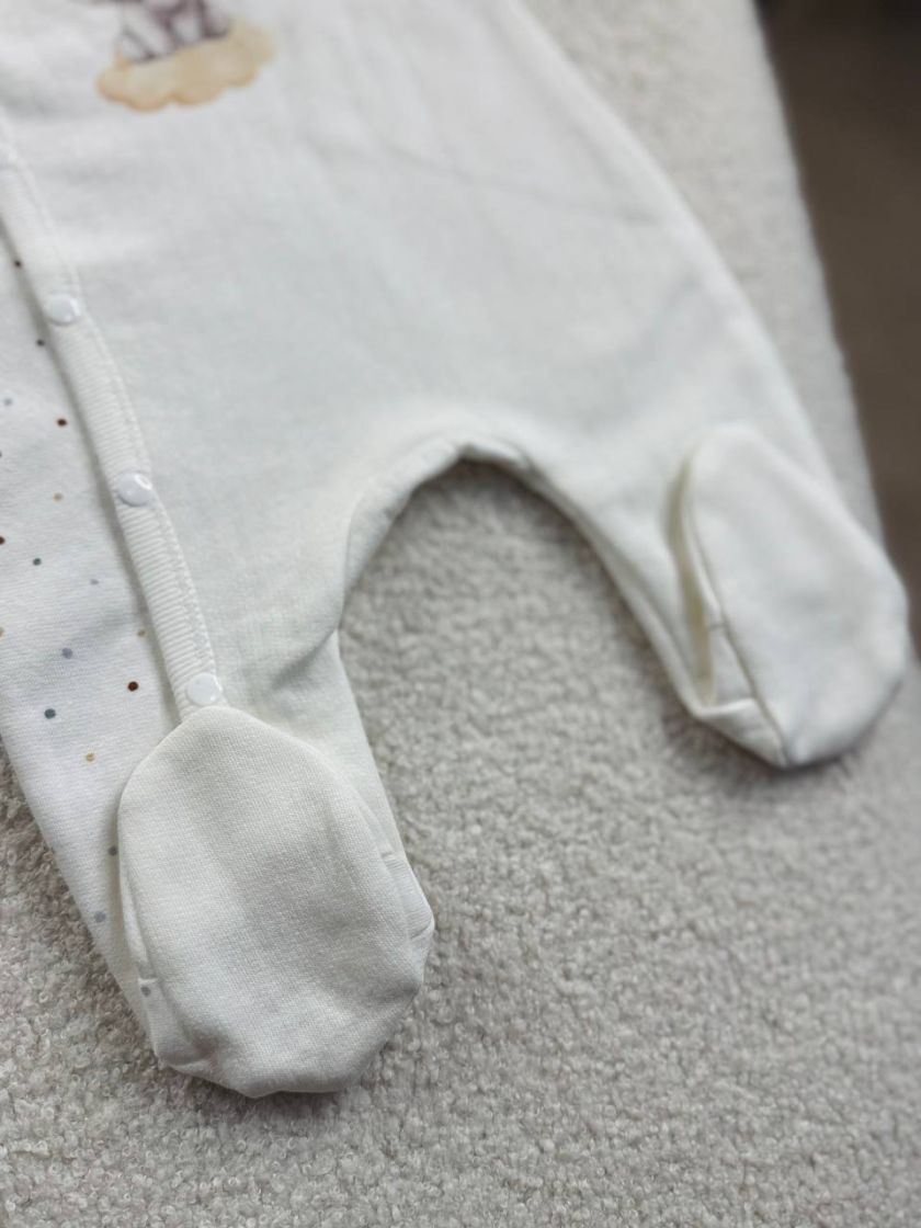 ❤ Чоловічок на байці "Smile". Колір - Молочний зі слоненятком. Розмір - 62 (#2975011) ✓ Anna Konvert