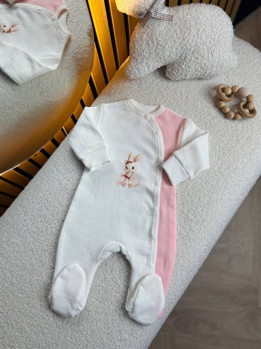 ❤ Чоловічок на байці "Smile". Колір - Персиковий зі зайченям. Розмір - 62 (#44536798) ✓ Anna Konvert