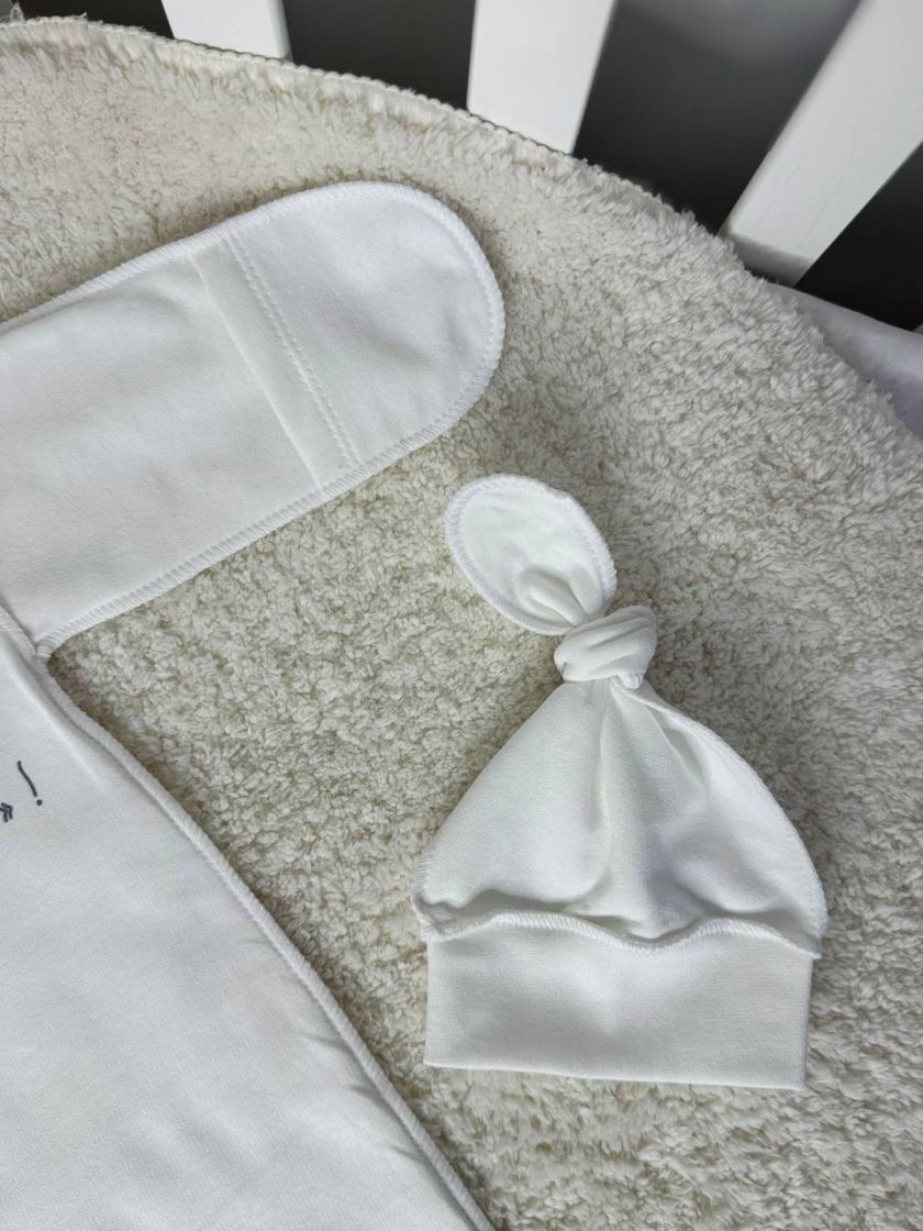 ❤ Чоловічок з шапочкою байка, 56-62см. Принт - Привіт світ, а ось і я, молочний (#80413881) ✓ Anna Konvert