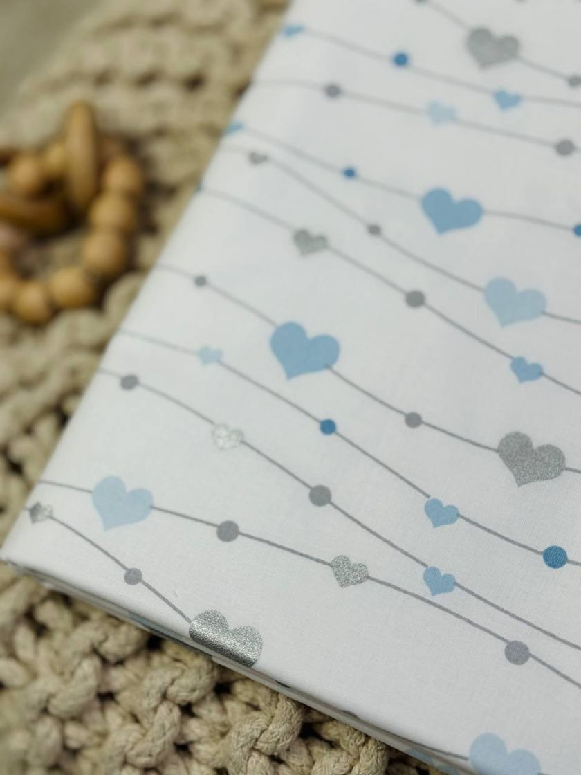 ❤ Пелюшки непромакаючі 100*80см. Принт - Серця на ниточці, блакитний (#30857081) ✓ Anna Konvert