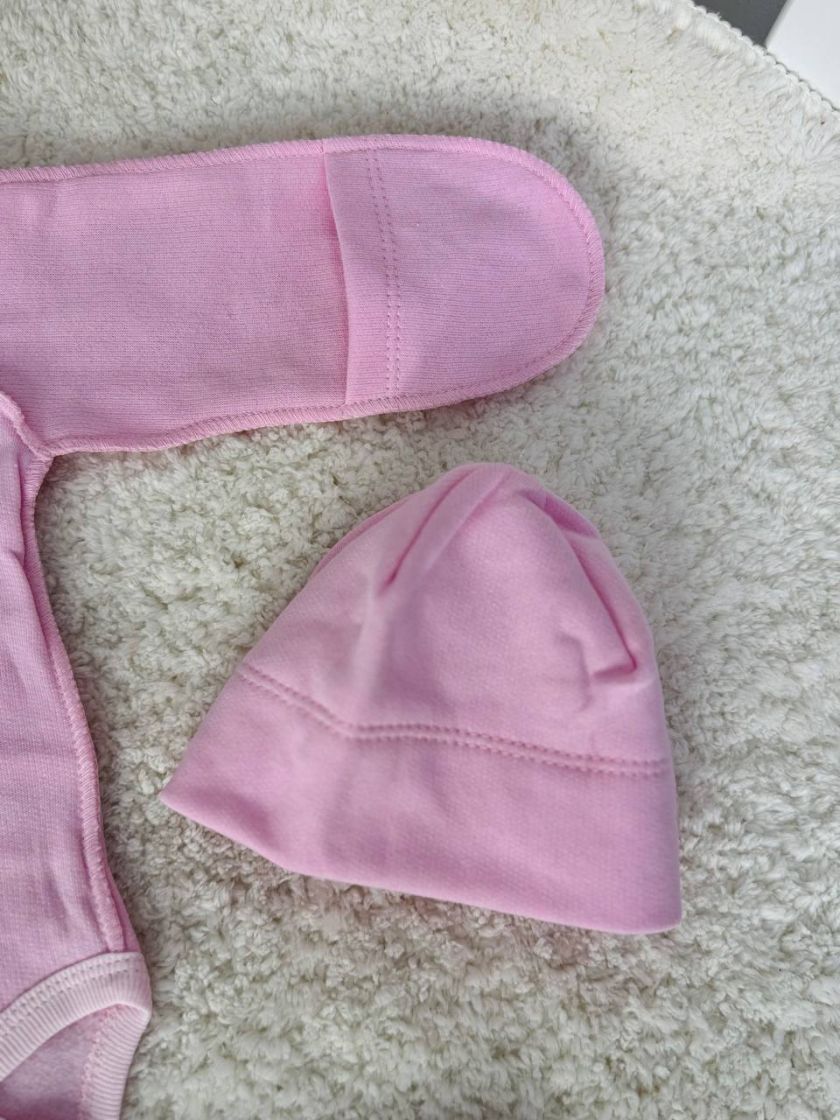 ❤ Комплект 3ка з боді, байка 56р. Принт - Рожевий однотон (#60252934) ✓ Anna Konvert