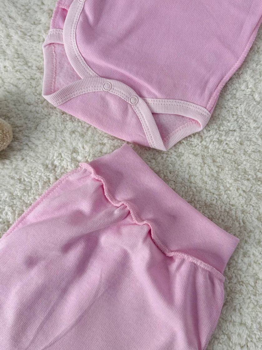 ❤ Комплект 3ка з боді, байка 56р. Принт - Рожевий однотон (#60252934) ✓ Anna Konvert