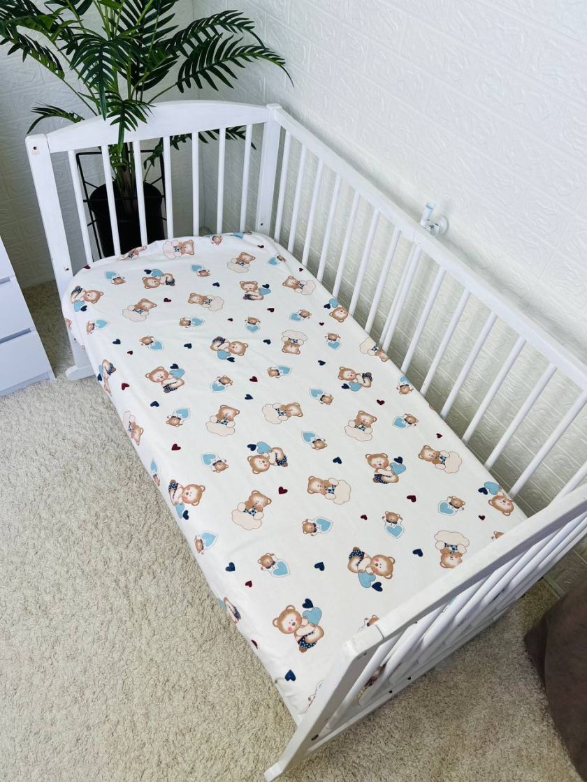 ❤ Простирадло у ліжко байкове. Принт - Ведмідь з блакитним серцем, в трусиках (#13085042) ✓ Anna Konvert