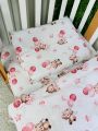 ❤ Змінна дитяча постіль, підковдра 110см на 90см. Принт - Ведмежа дівчинка з рожевими кульками (#17632978) ✓ Anna Konvert