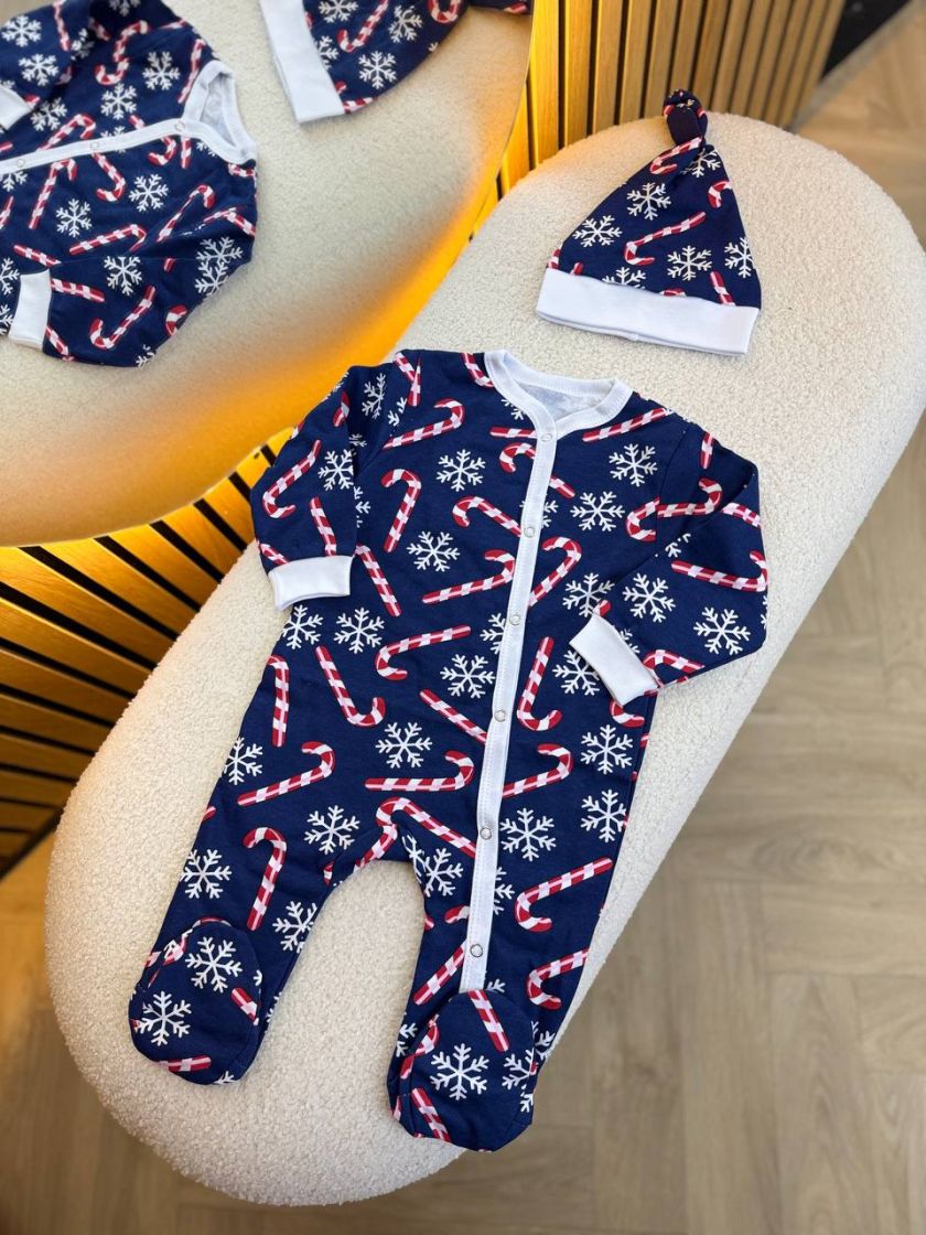 ❤ Чоловічок на байці з шапочкою новорічні. Принт - Сніжинки новорічні. Розмір - 74 (#29341212) ✓ Anna Konvert