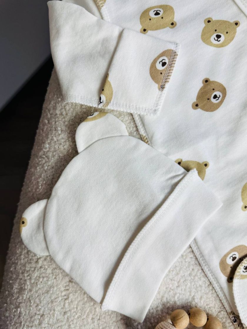 ❤ Чоловічок з шапочкою "Метелик", байка, 62р. БО. Принт - Мордочки ведмедів. Розмір - 62 (#98417218) ✓ Anna Konvert