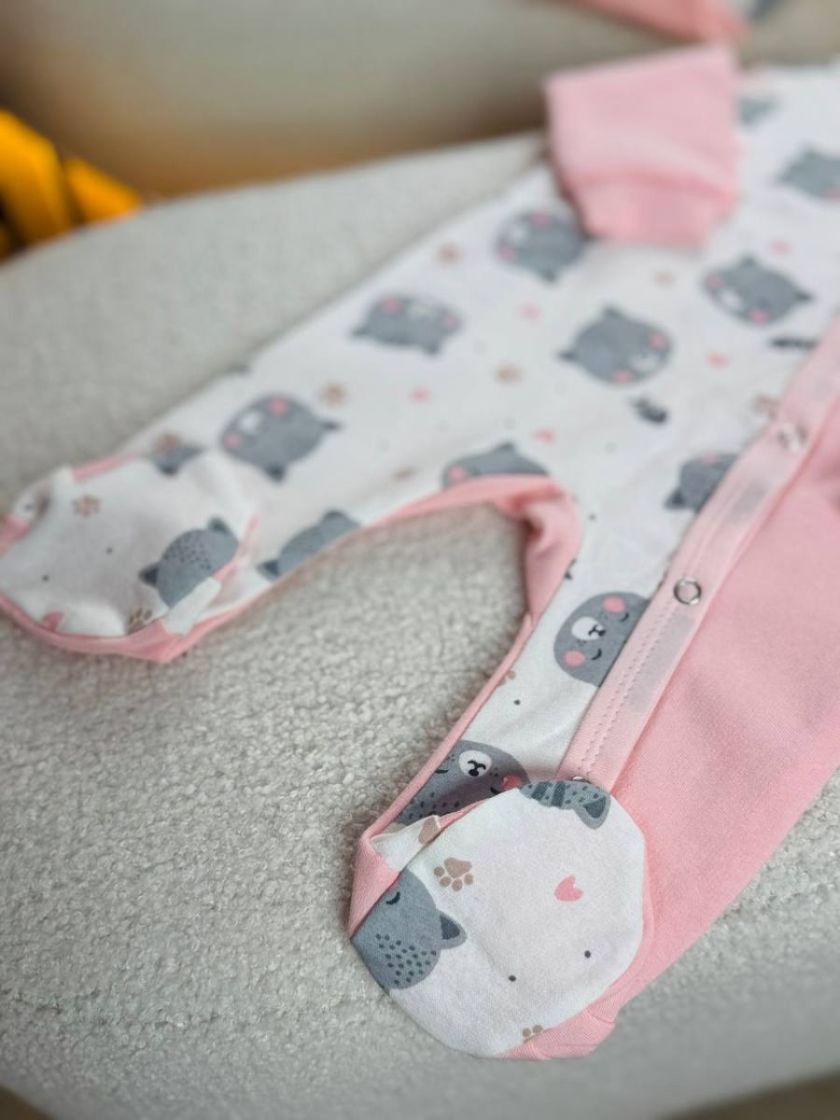 ❤ Чоловічок з шапочкою "Метелик", байка, 56р. БО. Принт - Киці на рожевому. Розмір - 56см (#51039635) ✓ Anna Konvert