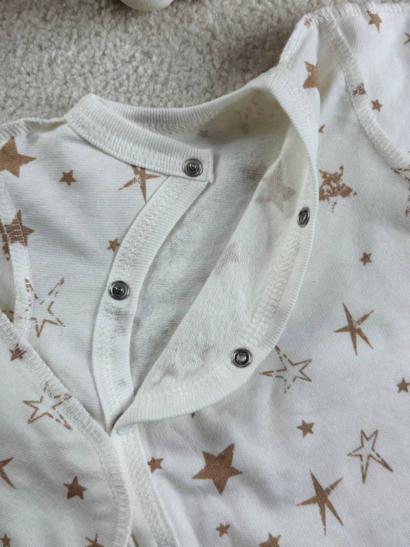 ❤ Комплект 2ка з боді, байка, Ромашка 56-62см. Принт - Зірки різні, беж. Розмір - 56-62 (#99985512) ✓ Anna Konvert