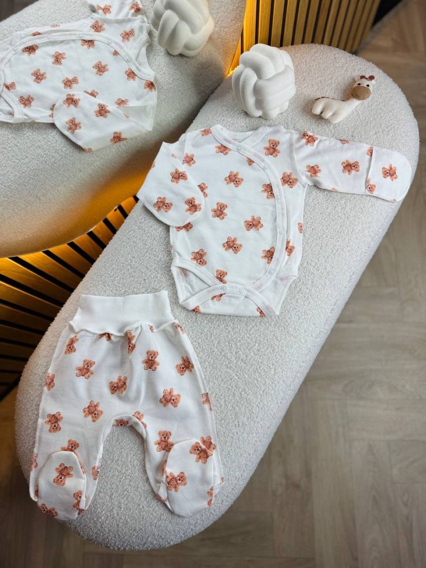 ❤ Комплект 2ка з боді, байка, Ромашка 56-62см. Принт - Ведмідь Тедді малі. Розмір - 56-62 (#54302145) ✓ Anna Konvert