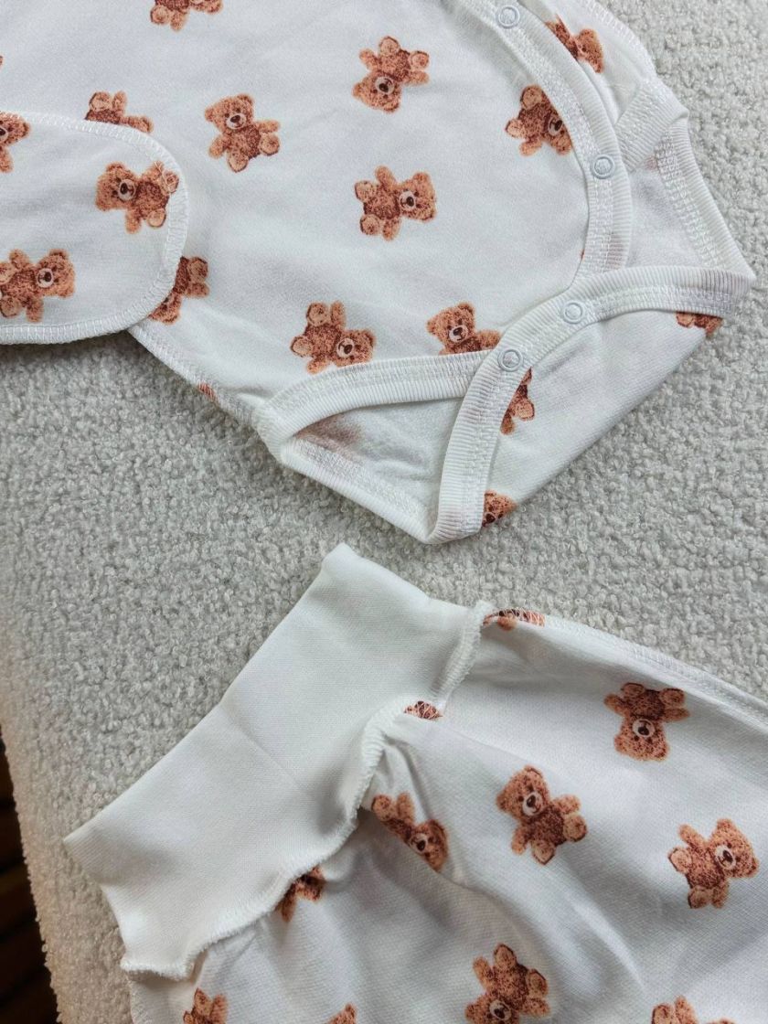 ❤ Комплект 2ка з боді, байка, Ромашка 56-62см. Принт - Ведмідь Тедді малі. Розмір - 56-62 (#54302145) ✓ Anna Konvert