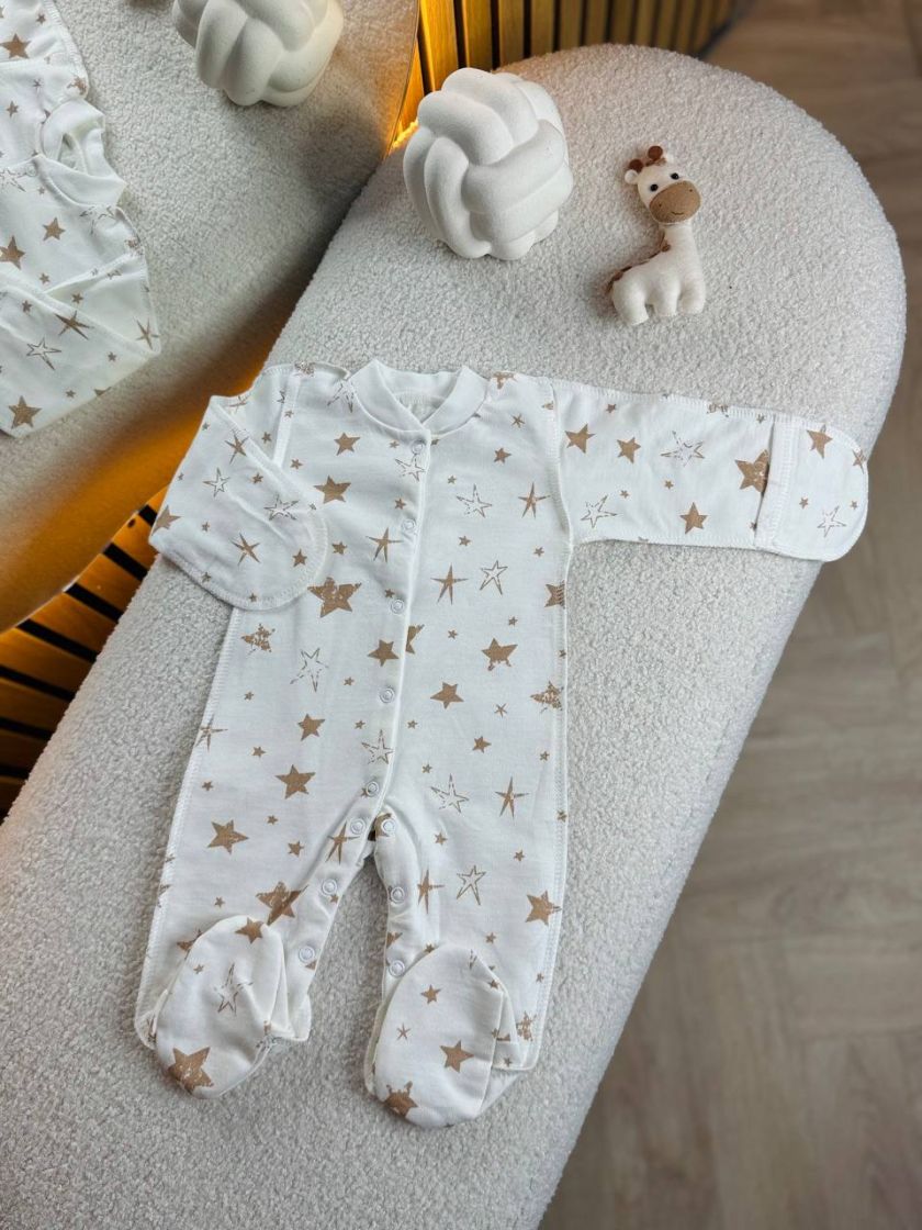 ❤ Чоловічок байка. Колір - Зірки різні беж. Розмір - 56-62см (#36378903) ✓ Anna Konvert