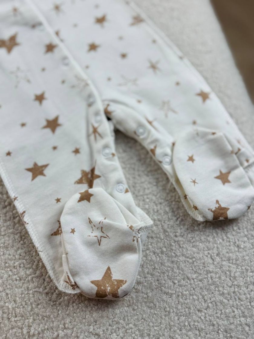 ❤ Чоловічок байка. Колір - Зірки різні беж. Розмір - 56-62см (#36378903) ✓ Anna Konvert