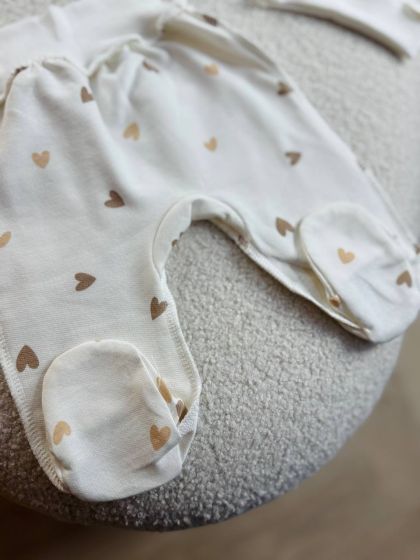 ❤ Комплект 3ка з сорочкою байка, Ромашка. Колір - Серця беж різні. Розмір - 56-62 (#79477691) ✓ Anna Konvert 2