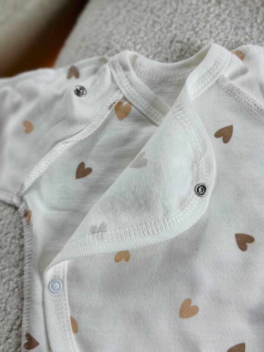 ❤ Комплект 3ка з сорочкою байка, Ромашка. Колір - Серця беж різні. Розмір - 56-62 (#79477691) ✓ Anna Konvert