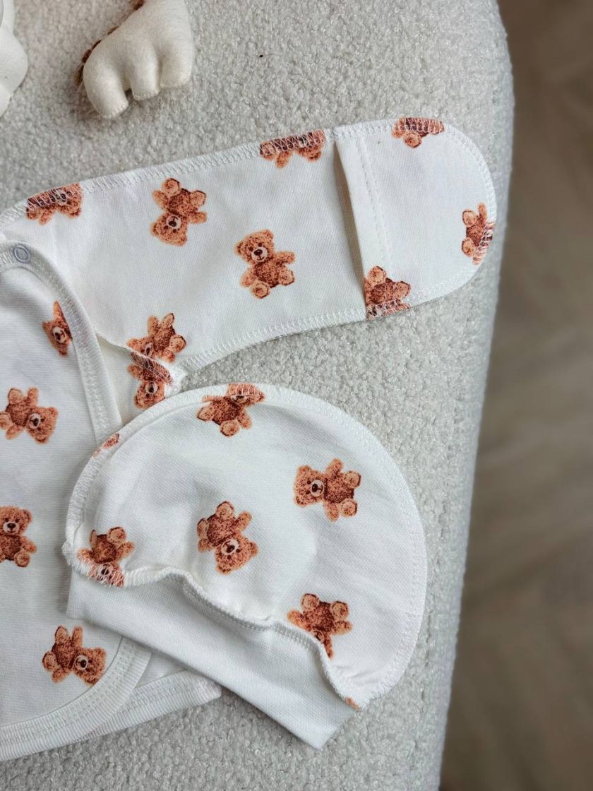 ❤ Комплект 3ка з сорочкою байка, Ромашка. Колір - Ведмідь Тедді малі. Розмір - 56-62 (#11078407) ✓ Anna Konvert