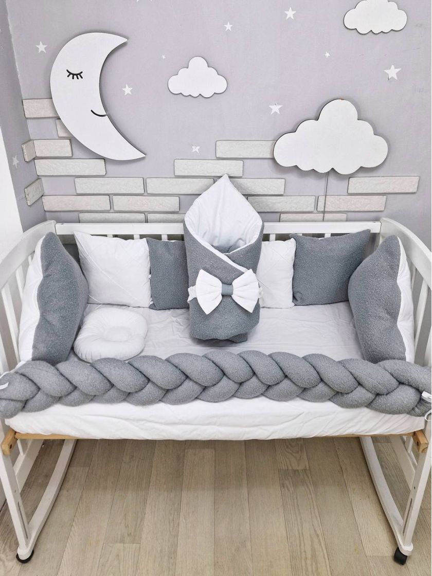 ❤ Набір у ліжко з косою, Барашек. Колір - Сірий (#85456131) ✓ Anna Konvert