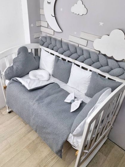 ❤ Набір у ліжко з косою, Барашек. Колір - Сірий (#85456131) ✓ Anna Konvert 2
