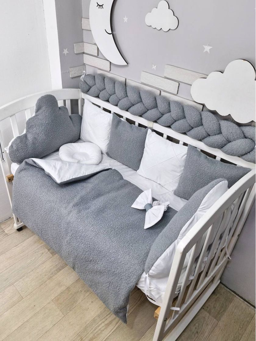 ❤ Набір у ліжко з косою, Барашек. Колір - Сірий (#85456131) ✓ Anna Konvert