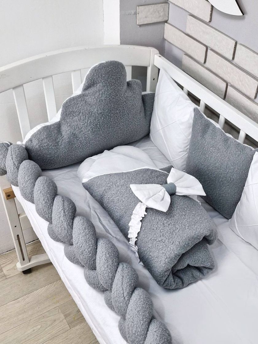 ❤ Набір у ліжко з косою, Барашек. Колір - Сірий (#85456131) ✓ Anna Konvert