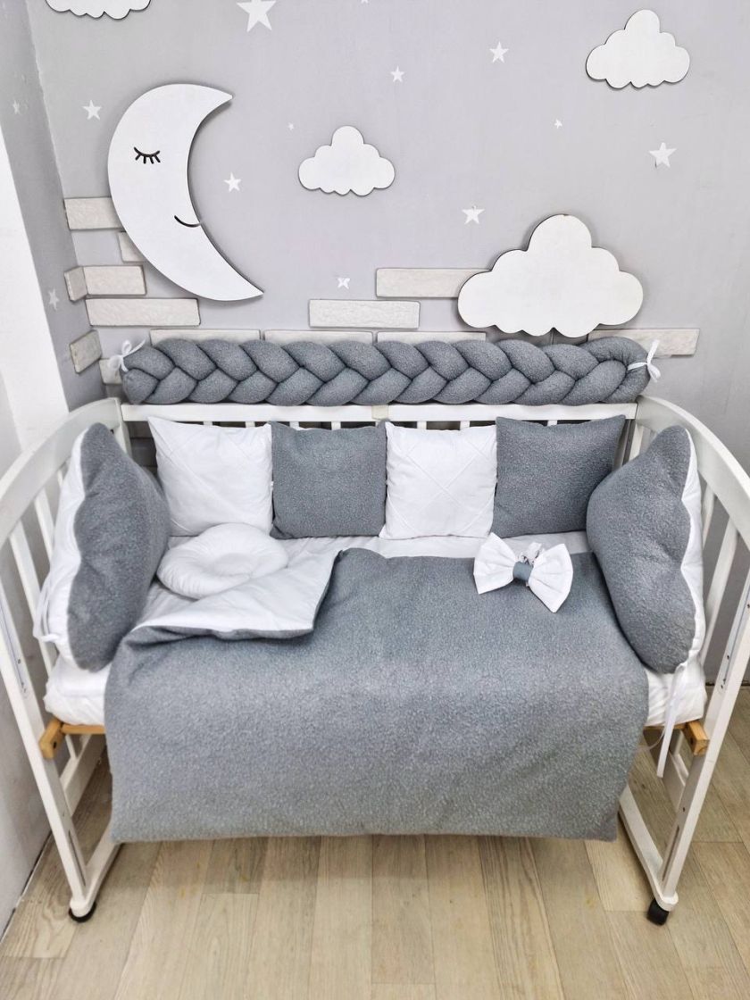 ❤ Набір у ліжко з косою, Барашек. Колір - Сірий (#85456131) ✓ Anna Konvert