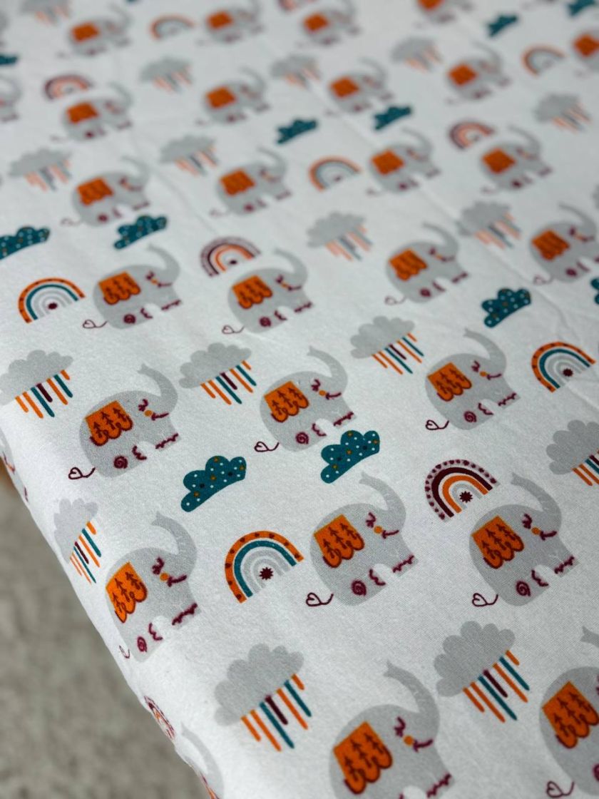❤ Простирадло у ліжко байкове. Принт - Слони з веселками (#18040598) ✓ Anna Konvert