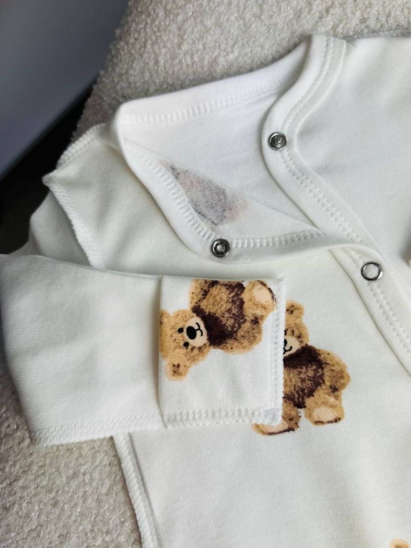 ❤ Чоловічок з шапочкою інтерлок, БО. Принт - Ведмедик тедді сидячий. Розмір - 62 (#4142091) ✓ Anna Konvert