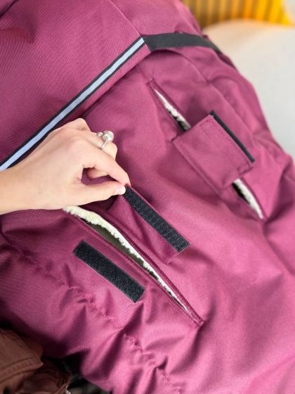 ❤ Зимовий конверт у прогулянковий візочок, санчата Maxi ForKids, 3х точковий. Колір - Бордовий (#53064271) ✓ Anna Konvert 2