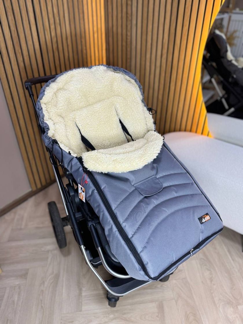 ❤ Зимовий конверт у прогулянковий візочок, санчата Maxi ForKids, 3х точковий. Колір - Сірий (#35546722) ✓ Anna Konvert