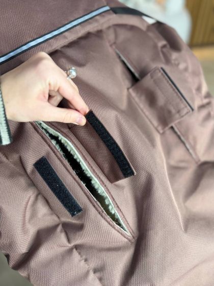 ❤ Зимовий конверт у прогулянковий візочок, санчата Maxi ForKids, 3х точковий. Колір - Шоколадний (#44751451) ✓ Anna Konvert 2