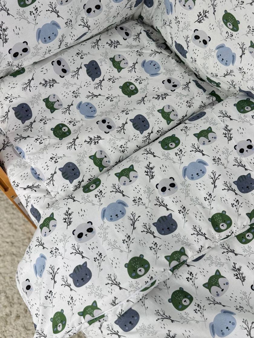 ❤ Набір у ліжко 9в1 суцільні. Принт - Звірі сірі з гілочками (#58255318) ✓ Anna Konvert
