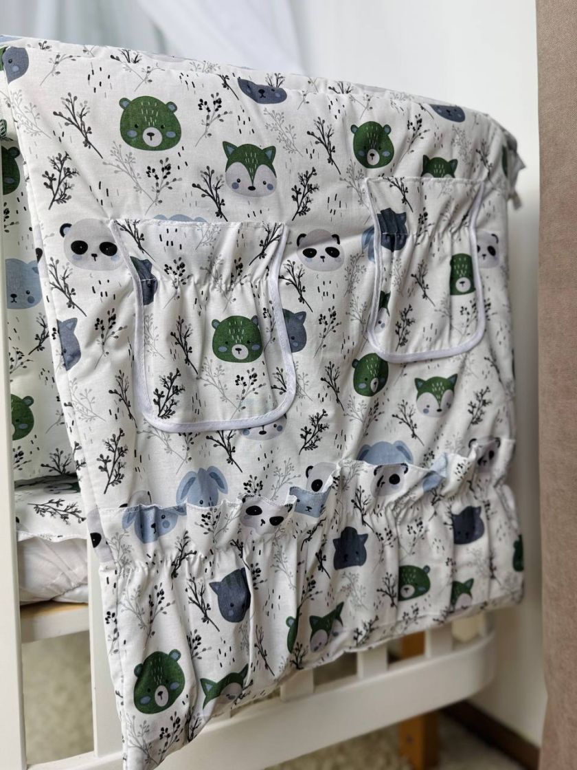 ❤ Набір у ліжко 9в1 суцільні. Принт - Звірі сірі з гілочками (#58255318) ✓ Anna Konvert