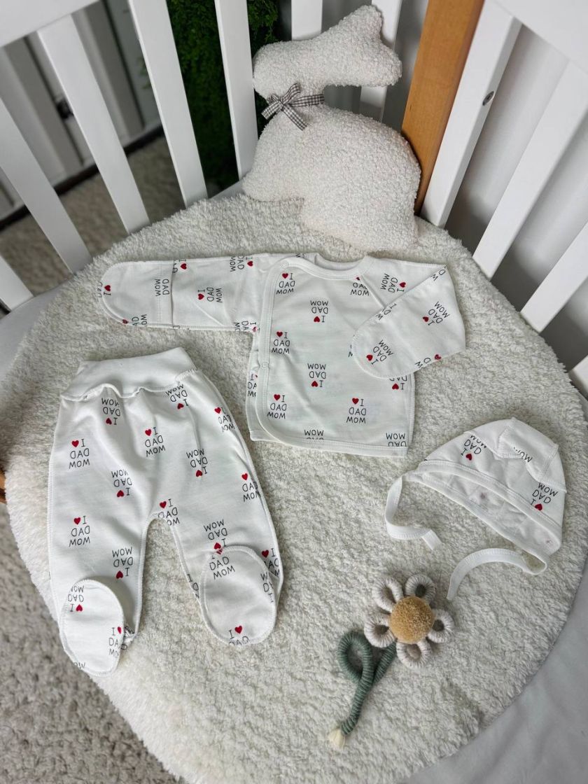 ❤ Комплект 3ка з сорочкою, байка 56-62см. Принт - I love mom dad (#80901310) ✓ Anna Konvert