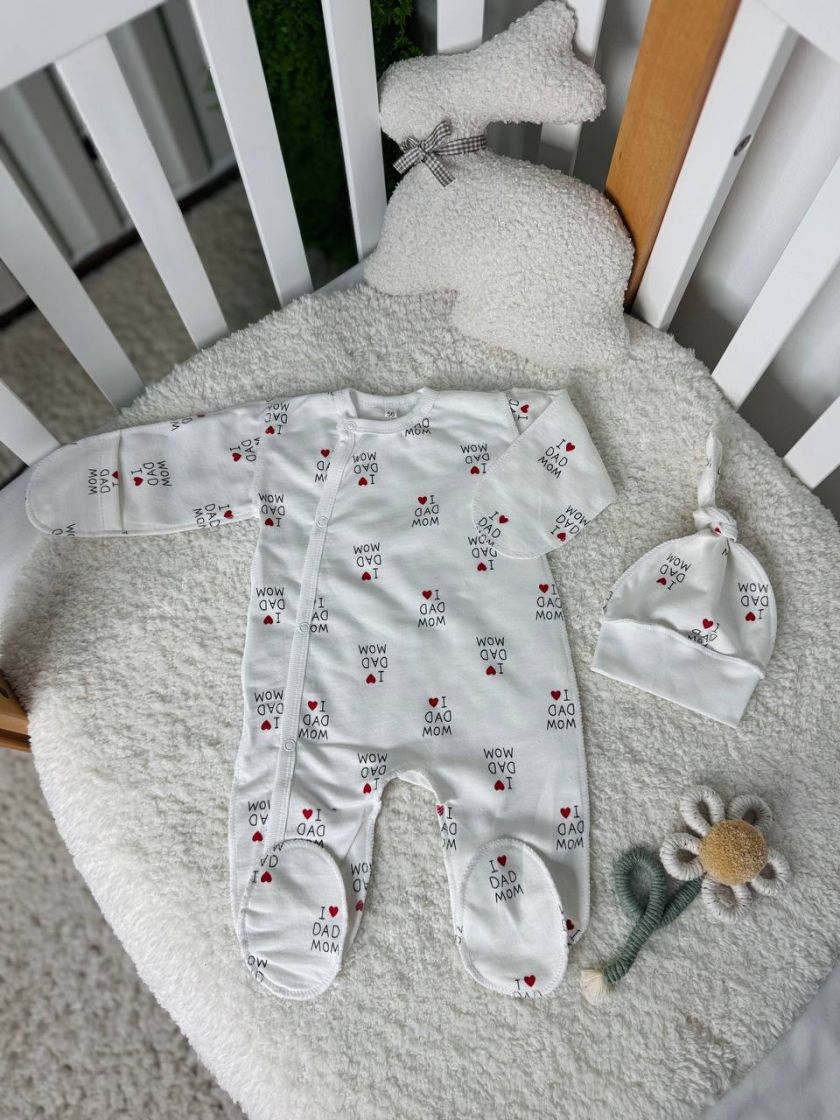 ❤ Чоловічок з шапочкою байка, 56-62см. Принт - I love mom dad (#32635910) ✓ Anna Konvert