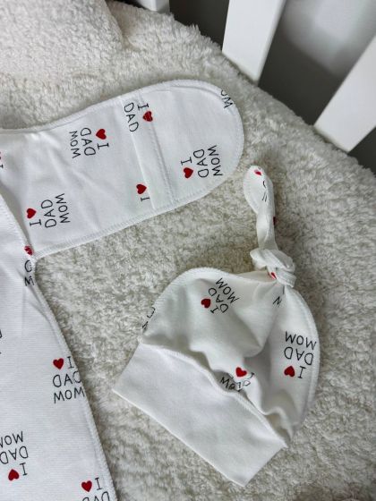 ❤ Чоловічок з шапочкою байка, 56-62см. Принт - I love mom dad (#32635910) ✓ Anna Konvert 2