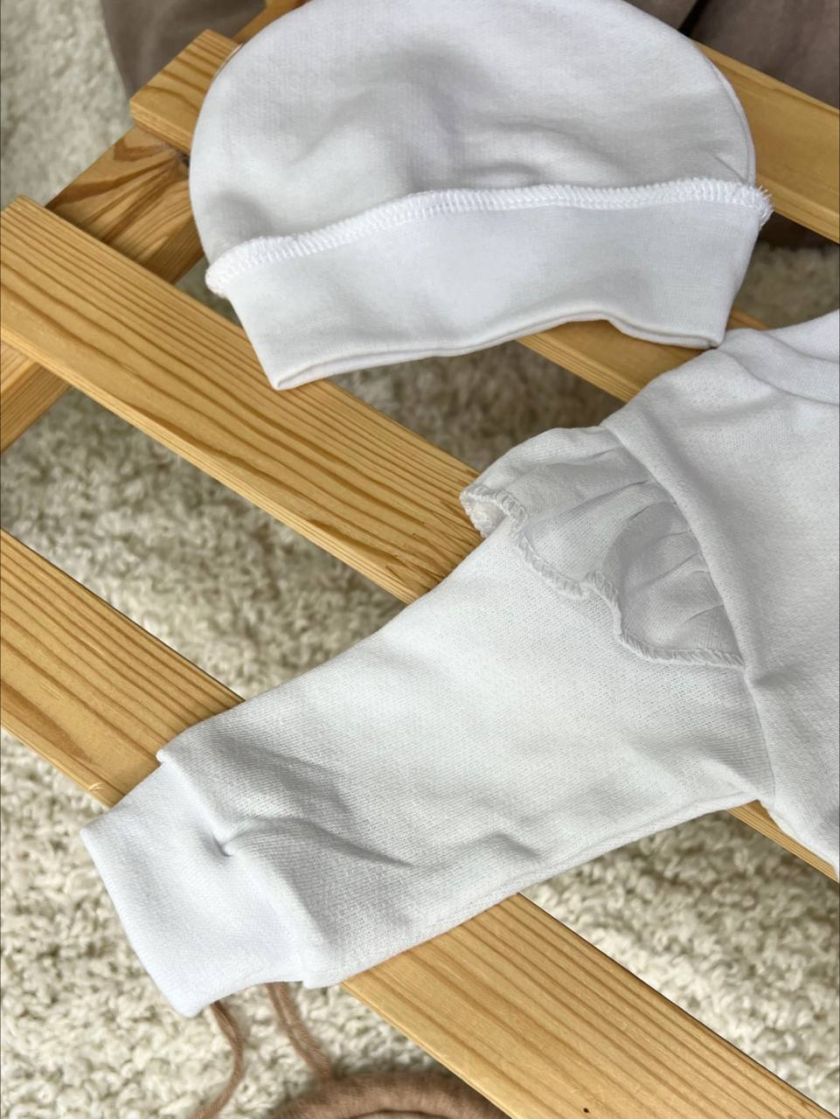 ❤ Чоловічок з шапочкою "Метелик", байка, 56р. БО. Принт - Білий з рюшами. Розмір - 56см (#38646146) ✓ Anna Konvert