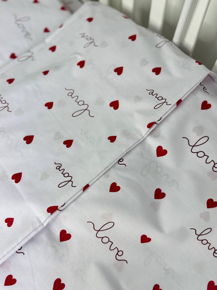❤ Змінна дитяча постіль, розмір підковдри 140 см на 110 см. Принт - Love сердця червоні (#74527626) ✓ Anna Konvert