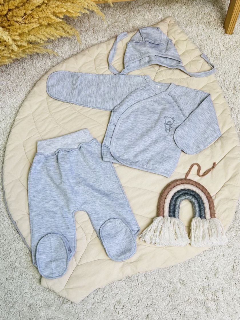 ❤ Комплект 3ка з сорочкою інтерлок 56см. Принт - Сірий однотон (#94192248) ✓ Anna Konvert