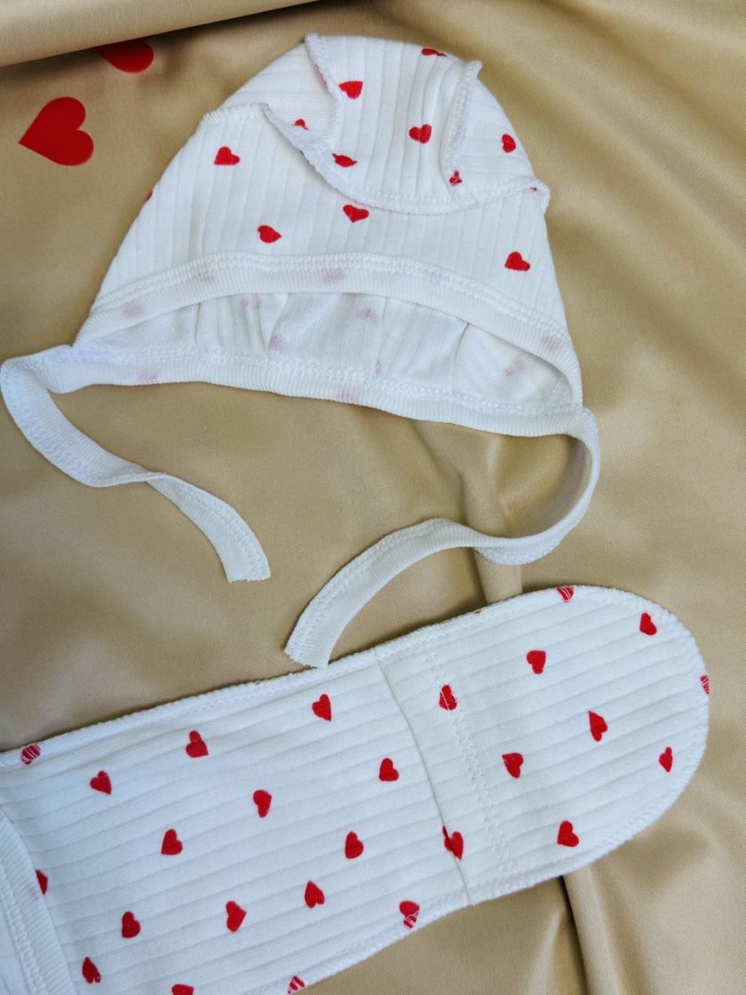 ❤ Комплект 3ка з сорочкою інтерлок 56см. Принт - Сердця дрібні червоні (#84382072) ✓ Anna Konvert